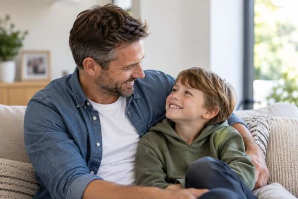 father and child happy - child maintenance mediation Wigan